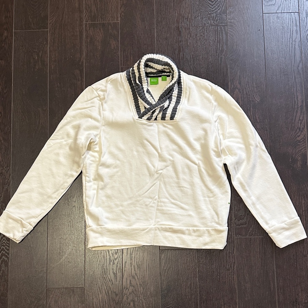 Hugo Boss White Collar Sweater